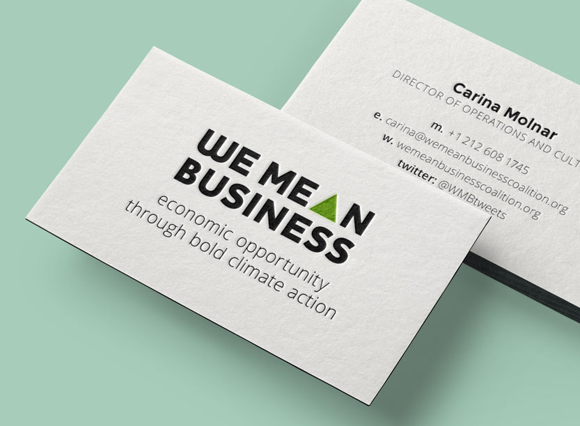 We Mean Business cards