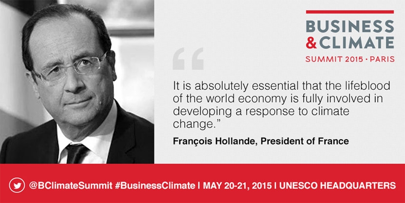 Business & Climate Summit Francois Hollande