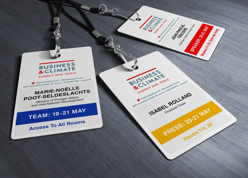 Business & Climate Summit badges
