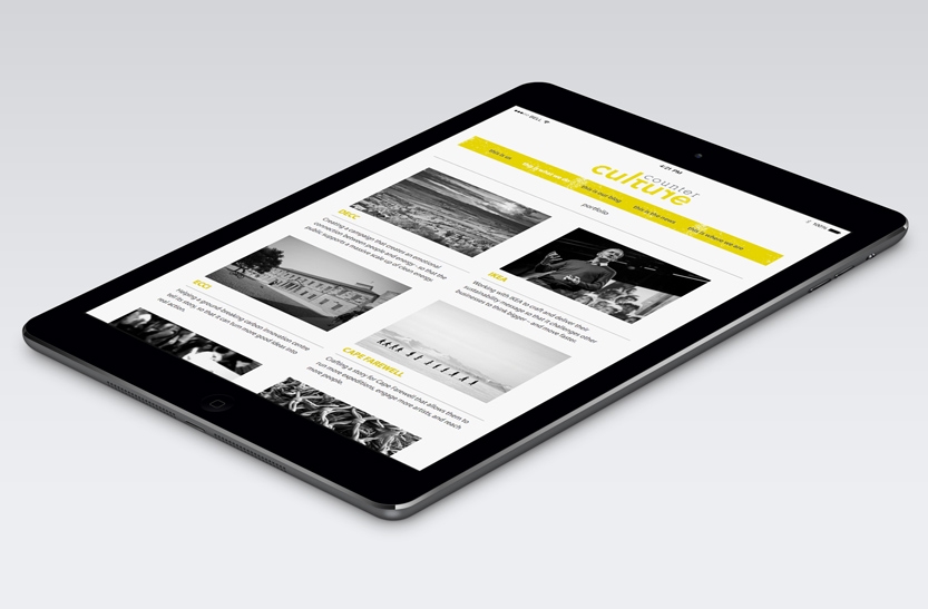 Counter Culture website tablet