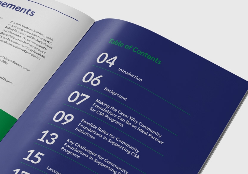 Report table of contents detail