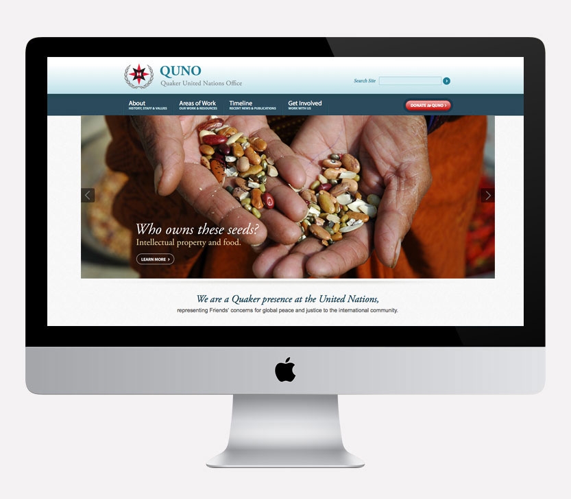 QUNO Home page shown on iMac